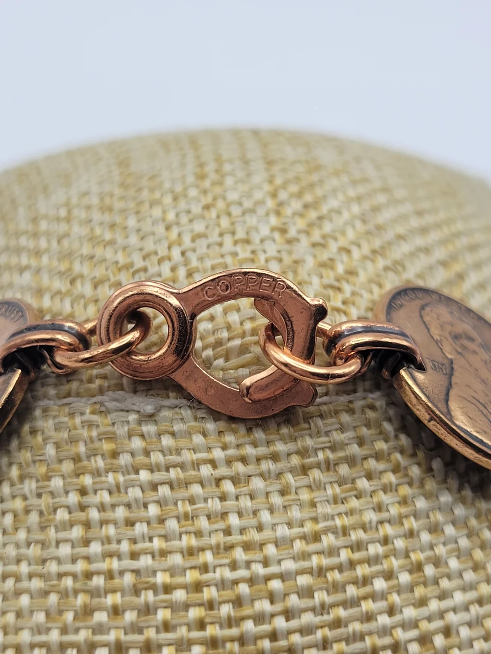 Vintage-Inspired Copper Penny Link Bracelet - Women's Jewelry